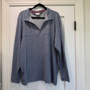 Columbia quarter zip sweatshirt in gray & blue, size XL